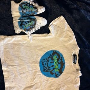 Boy Versace shirt and shoes bundle used worn 2times